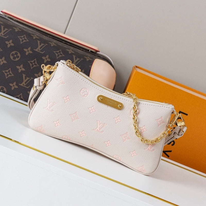 Louis Vuitton Pochette Lv In Milky White Peach